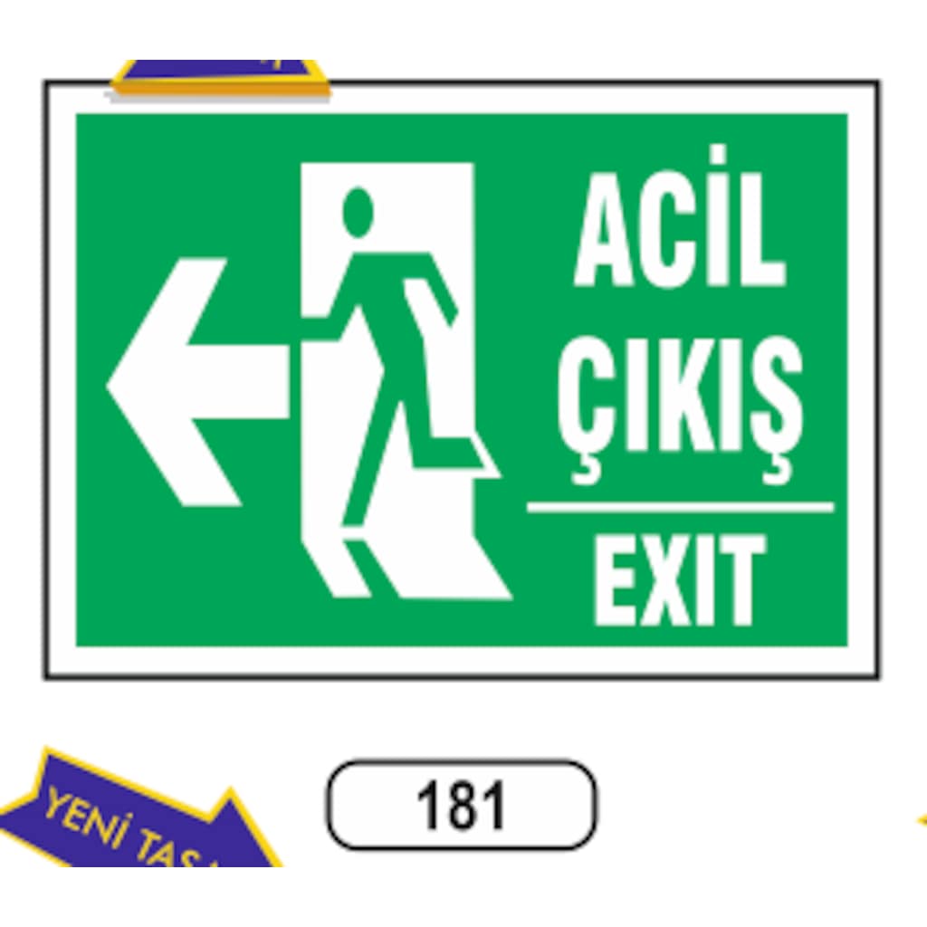 Acil Çıkış Exıt (Sol) Uyarı Ikaz Levhası
