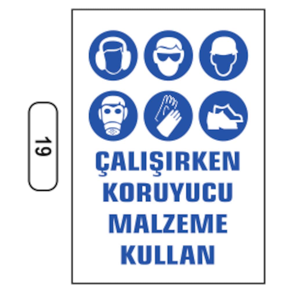 Çalışırken Koruyucu Malzeme Kullan Uyarı Ikaz Levhası (495144708)