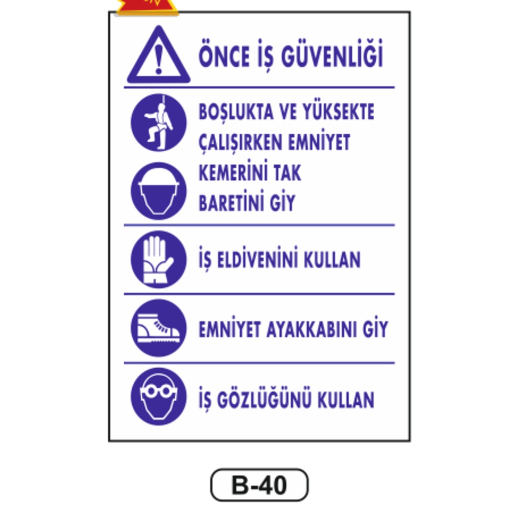 Kişisel Koruyucu Güvenlik Tedbirleri Levhası