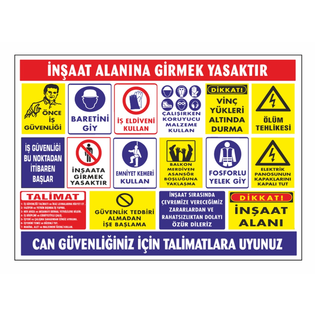 İnşaat Şantiye Uyarı Levhası 