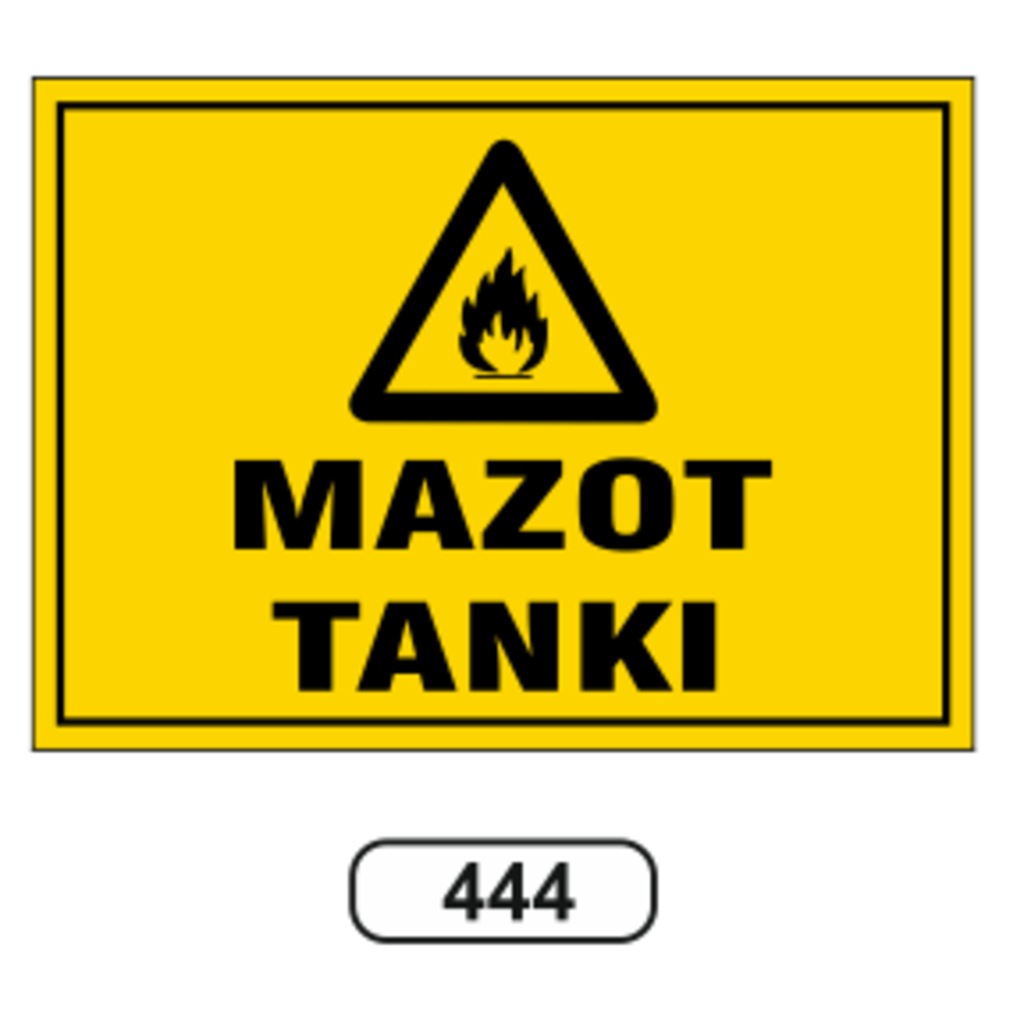 Mazot Tankı Uyarı Levhası
