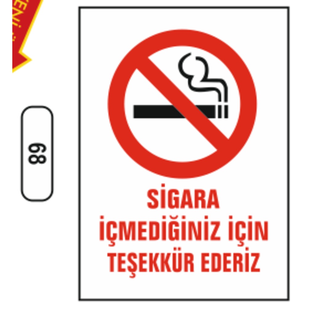 Sigara Içmediğiniz Için Teşekkür Ederiz Uyarı Ikaz Levhası