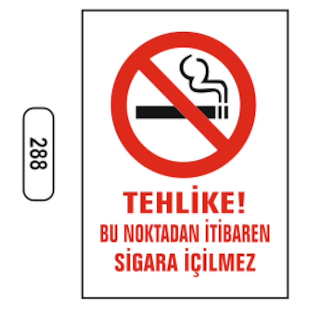 Tehlike Bu Noktadan İtibaren Sigara Içilmez Uyarı Ikaz Levhası