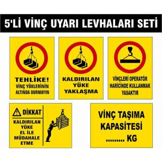 Vinç Uyarı Levhaları Seti 