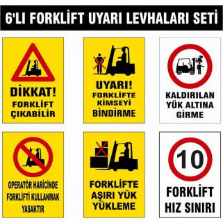 Forklift Uyarı Levhaları Seti 