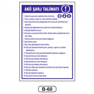 Akü Şarj Talimatı Levhası