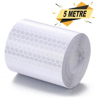Beyaz Reflektif Bant 5cmx5 Metre Bal Petekli 