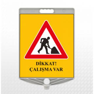 Dikkat Çalışma Var Duba Üstü Uyarı Levhası 