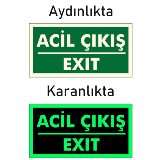 Acil Çıkış/Exıt Yön Levhası