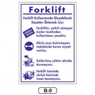 Forklift Talimatı Levhası