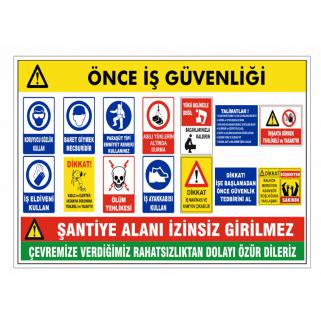 İnşaat  Şantiye Uyarı Levhası 