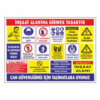İnşaat Şantiye Uyarı Levhası 