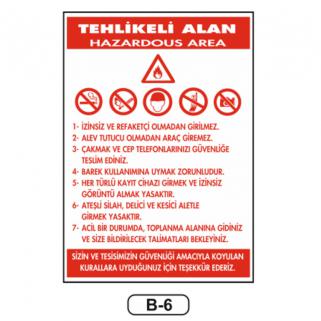 Tehlikeli Alan Talimatı Levası 