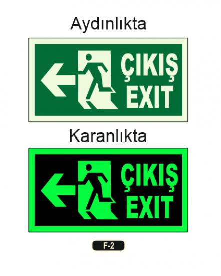 Fosforlu Çıkış Exit Yön Levhası