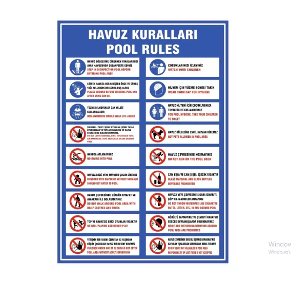HAVUZ KURALLARI LEVHASI