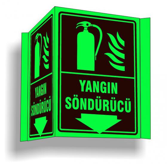 Fosforlu Panoramik Yangın Söndürücü Levhası 