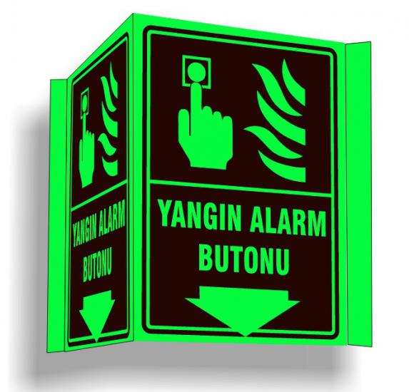 Fosforlu Panoramik Yangın Alarm Butonu Levhası